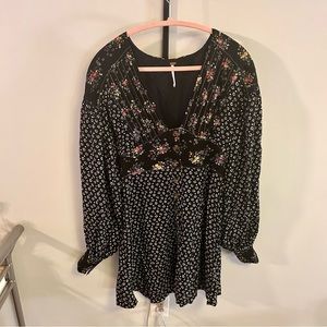 Free People Wonderland Ditsy Floral Tie Waist Dress, sz M